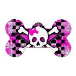 Pink Star Skull Dog Tag Bone (One Side)