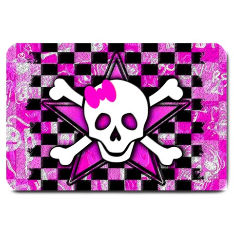 Pink Star Skull Large Doormat from UrbanLoad.com 30 x20  Door Mat