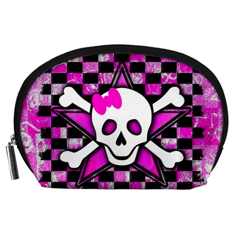 Pink Star Skull Accessory Pouch (Large) from UrbanLoad.com Front