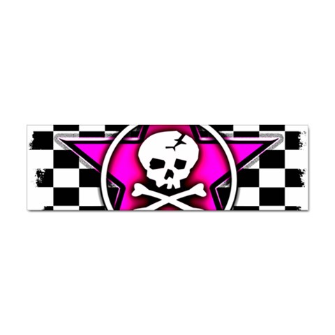 Pink Star Skull Checker Sticker (Bumper) from UrbanLoad.com Front