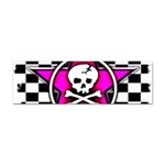 Pink Star Skull Checker Sticker (Bumper)