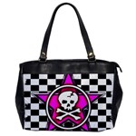 Pink Star Skull Checker Oversize Office Handbag