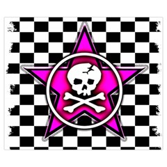 Pink Star Skull Checker Medium Tote Bag from UrbanLoad.com Back