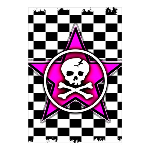 Pink Star Skull Checker Large Tapestry from UrbanLoad.com Front