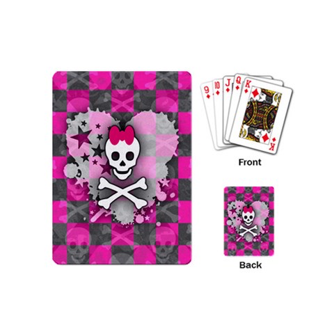 Princess Skull Heart Playing Cards Single Design (Mini) from UrbanLoad.com Back