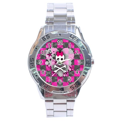 Princess Skull Heart Stainless Steel Analogue Watch from UrbanLoad.com Front