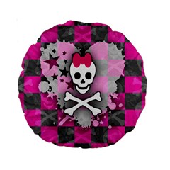 Princess Skull Heart Standard 15  Premium Round Cushion  from UrbanLoad.com Front
