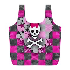 Princess Skull Heart Full Print Recycle Bag (L) from UrbanLoad.com Back