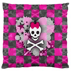 Princess Skull Heart Large Flano Cushion Case (Two Sides) from UrbanLoad.com Back