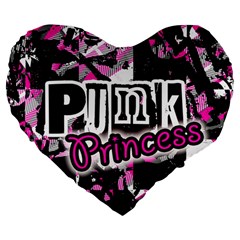 Punk Princess Large 19  Premium Heart Shape Cushion from UrbanLoad.com Front