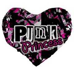 Punk Princess Large 19  Premium Flano Heart Shape Cushion from UrbanLoad.com Back