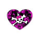 Punk Skull Princess Rubber Heart Coaster (4 pack)