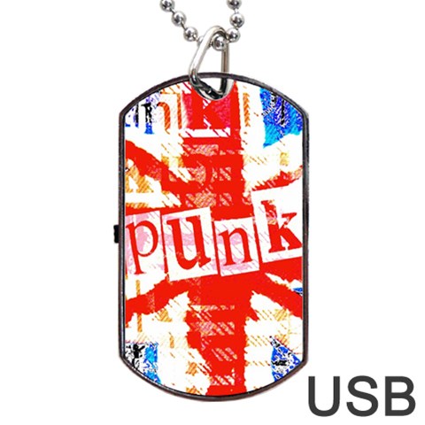 Punk Union Jack Dog Tag USB Flash (Two Sides) from UrbanLoad.com Front