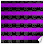 Purple Goth Skulls  Canvas 16  x 16 