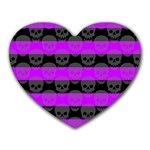 Purple Goth Skulls  Heart Mousepad