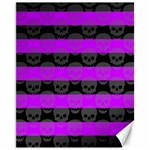 Purple Goth Skulls  Canvas 11  x 14 