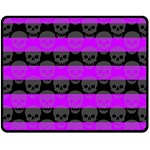 Purple Goth Skulls  Double Sided Fleece Blanket (Medium)