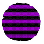 Purple Goth Skulls  Large 18  Premium Flano Round Cushion 