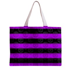 Purple Goth Skulls  Zipper Mini Tote Bag from UrbanLoad.com Back