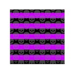 Purple Goth Skulls  Small Satin Scarf (Square)