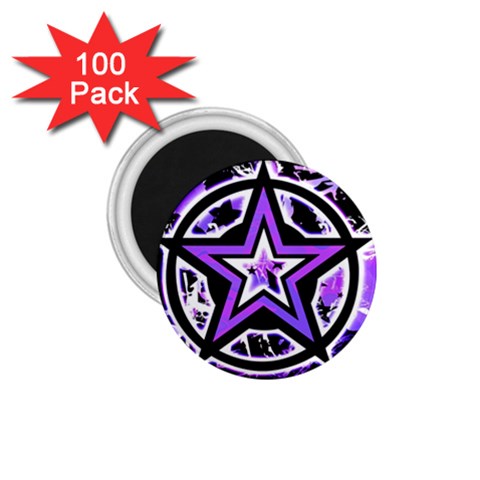 Purple Star 1.75  Magnet (100 pack)  from UrbanLoad.com Front