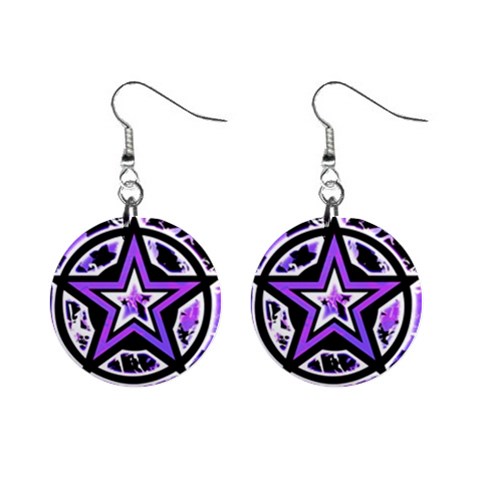Purple Star 1  Button Earrings from UrbanLoad.com Front
