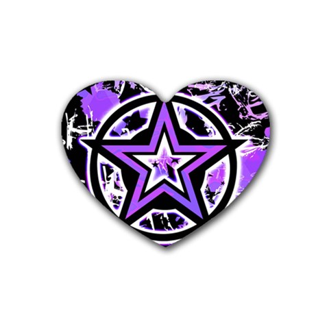 Purple Star Rubber Heart Coaster (4 pack) from UrbanLoad.com Front