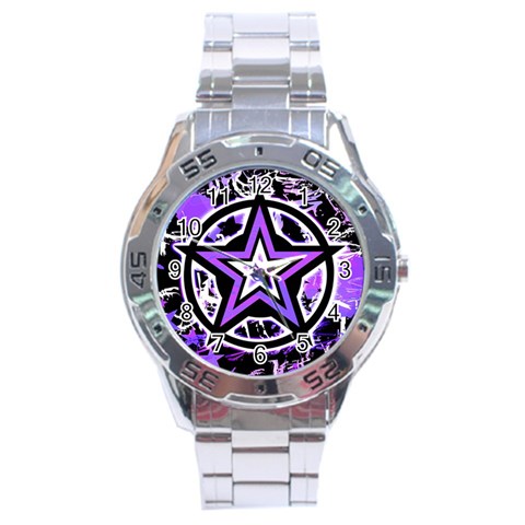 Purple Star Stainless Steel Analogue Watch from UrbanLoad.com Front