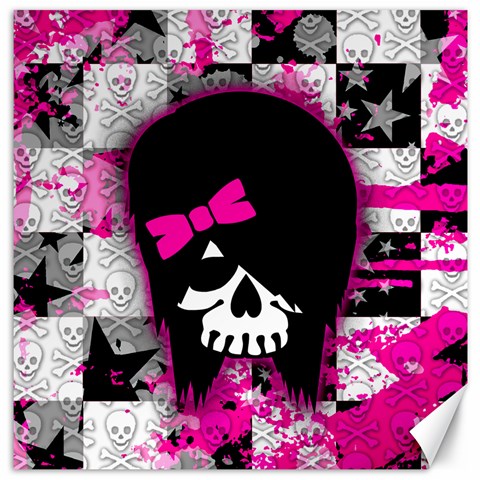 Scene Kid Girl Skull Canvas 12  x 12  from UrbanLoad.com 11.4 x11.56  Canvas - 1