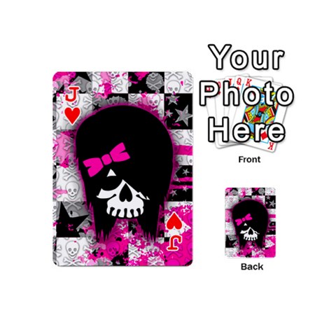 Jack Scene Kid Girl Skull Playing Cards 54 Designs (Mini) from UrbanLoad.com Front - HeartJ