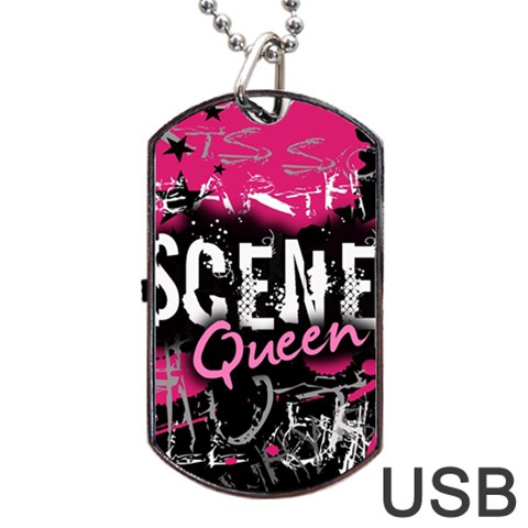 Scene Queen Dog Tag USB Flash (Two Sides) from UrbanLoad.com Front