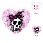 Sketched Skull Princess Playing Cards Single Design (Heart)