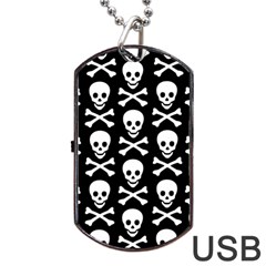 Skull and Crossbones Dog Tag USB Flash (Two Sides) from UrbanLoad.com Back