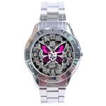 Skull Butterfly Stainless Steel Analogue Watch
