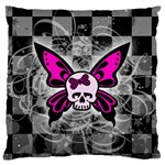 Skull Butterfly Large Flano Cushion Case (One Side)
