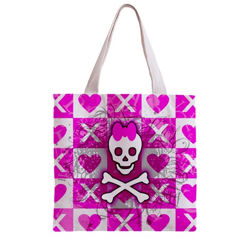 Skull Princess Zipper Grocery Tote Bag from UrbanLoad.com Back