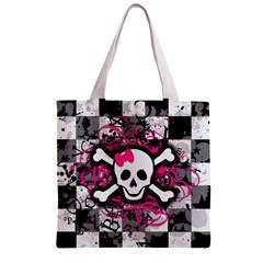 Splatter Girly Skull Zipper Grocery Tote Bag from UrbanLoad.com Back