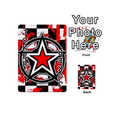 Star Checkerboard Splatter Playing Cards 54 Designs (Mini) from UrbanLoad.com Front - Joker1