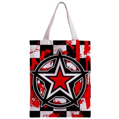 Star Checkerboard Splatter Zipper Classic Tote Bag from UrbanLoad.com Back