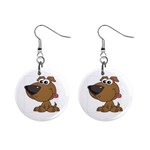 Funny Dog 1  Button Earrings