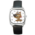 Funny Dog Square Metal Watch