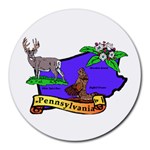 Pennsylvania State Symbols Round Mousepad