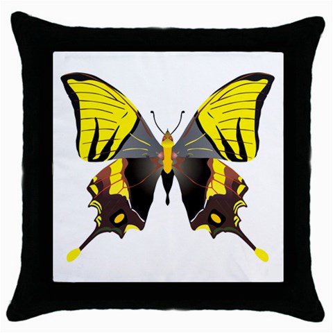 Butterfly M2 Throw Pillow Case (Black) from UrbanLoad.com Front