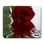 Red Rose Reflections Flower Large Mousepad