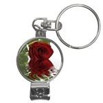 Red Rose Reflections Flower Nail Clippers Key Chain