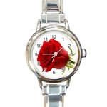 Red Rose Flower M1 Round Italian Charm Watch