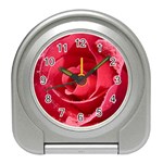 Glorious Pink Rose Flower Travel Alarm Clock