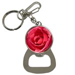 Glorious Pink Rose Flower Bottle Opener Key Chain