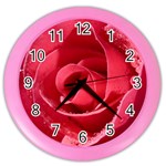 Glorious Pink Rose Flower Color Wall Clock