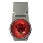 Beautiful Red Rose Flower Money Clip (Round)
